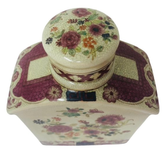 Antique Chinese Porcelain Tea Caddy/Ginger Jar Oriental Asian Crackled Finish - Picture 4 of 12